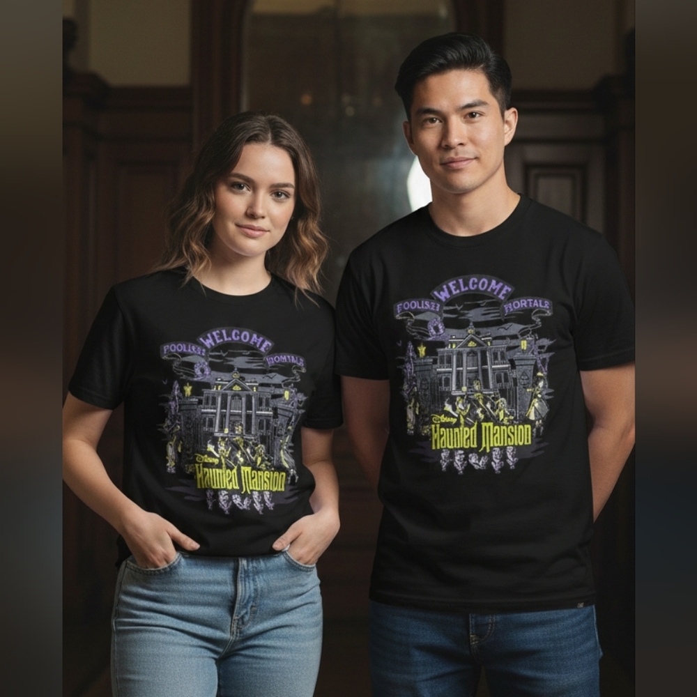 XS Disney Haunted Mansion Foolish Mortals Tshirt NWOT